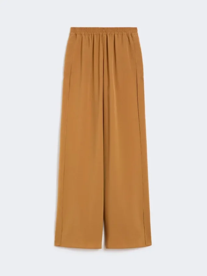 – breda byxor i envers-satin, karamell – breda byxor i envers-satin, karamell
