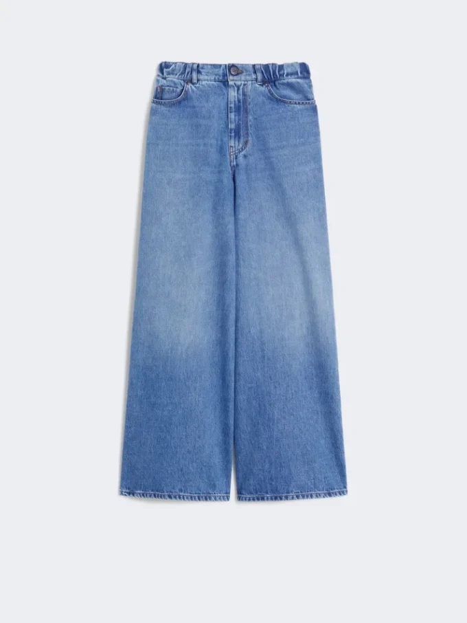 Breda jeans i bomullsdenim, marinblå Breda jeans i bomullsdenim, marinblå