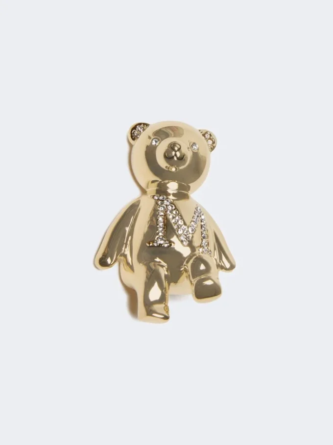 Bricka i form av en Teddy Bear i metall, vit Bricka i form av en Teddy Bear i metall, vit
