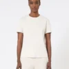Broderad jersey-t-shirt, sand Broderad jersey-t-shirt, sand