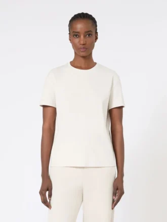 Broderad jersey-t-shirt, sand