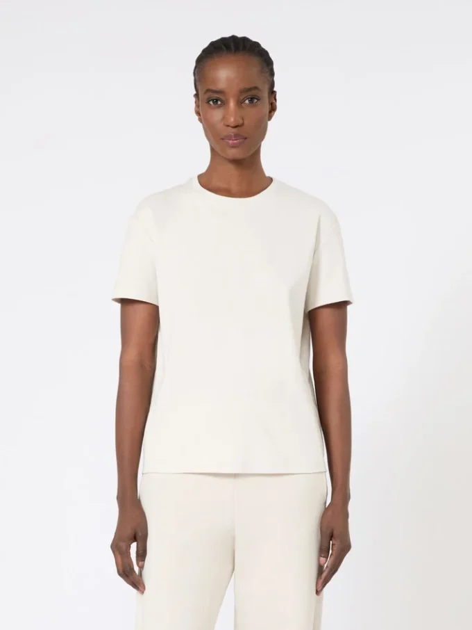 Broderad jersey-t-shirt, sand Broderad jersey-t-shirt, sand