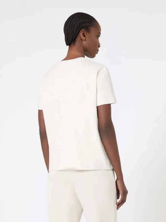Broderad jersey-t-shirt, sand Broderad jersey-t-shirt, sand