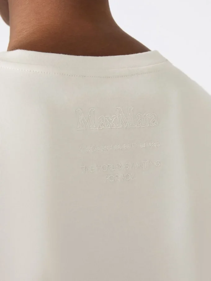 Broderad jersey-t-shirt, sand Broderad jersey-t-shirt, sand