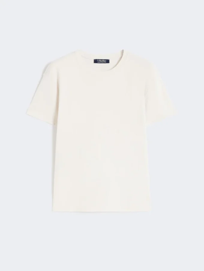 Broderad jersey-t-shirt, sand Broderad jersey-t-shirt, sand