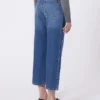 Broderade jeans i denim, marinblå