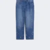 Broderade jeans i denim, marinblå