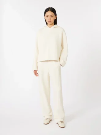 Byxor i bomullsfleece, elfenben