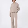 Byxor i kashmir och ullfleece, beige Byxor i kashmir och ullfleece, beige