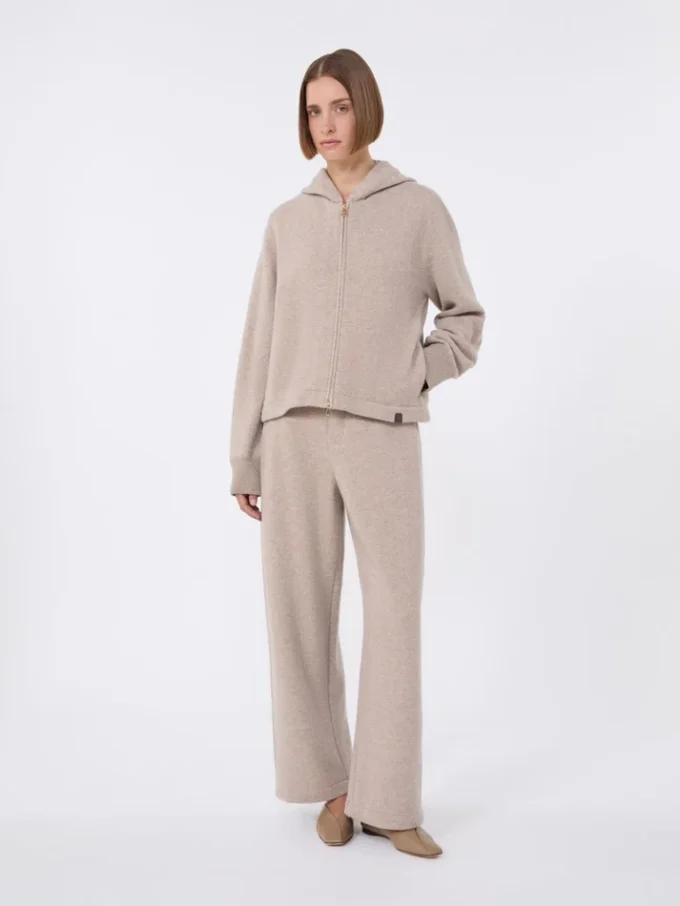 Byxor i kashmir och ullfleece, beige Byxor i kashmir och ullfleece, beige