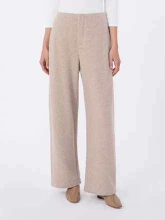 Byxor i kashmir och ullfleece, beige