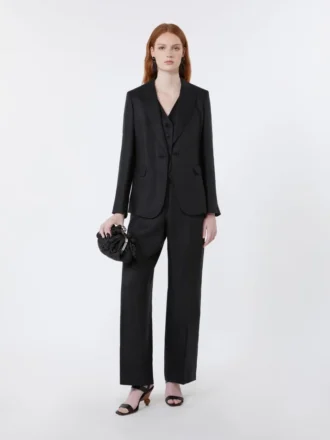 Blazer i linne, svart