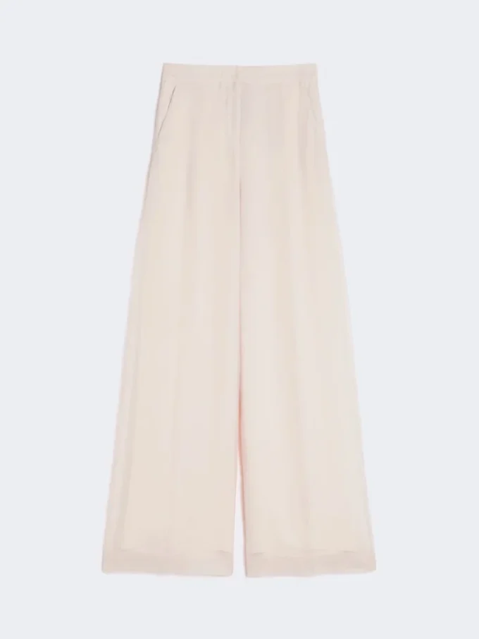 Byxor i sidenorganza, puderfärgade Byxor i sidenorganza, puderfärgade