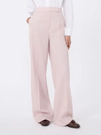 Byxor i ull, mohair och siden, beige-rosa