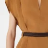 Cady-blus med volanger, karamell Cady-blus med volanger, karamell