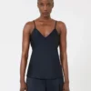 Camisole-top i envers-satin, midnattblå Camisole-top i envers-satin, midnattblå