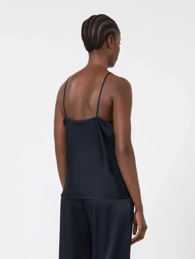 Camisole-top i envers-satin, midnattblå Camisole-top i envers-satin, midnattblå