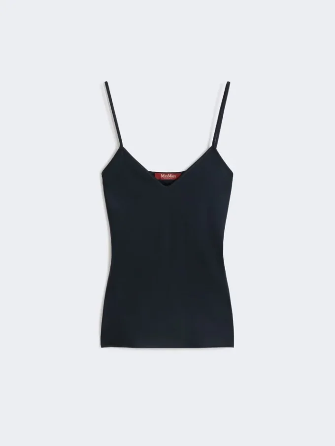 Camisole-top i envers-satin, midnattblå Camisole-top i envers-satin, midnattblå