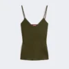 Camisole-top i envers-satin, mossgrön Camisole-top i envers-satin, mossgrön