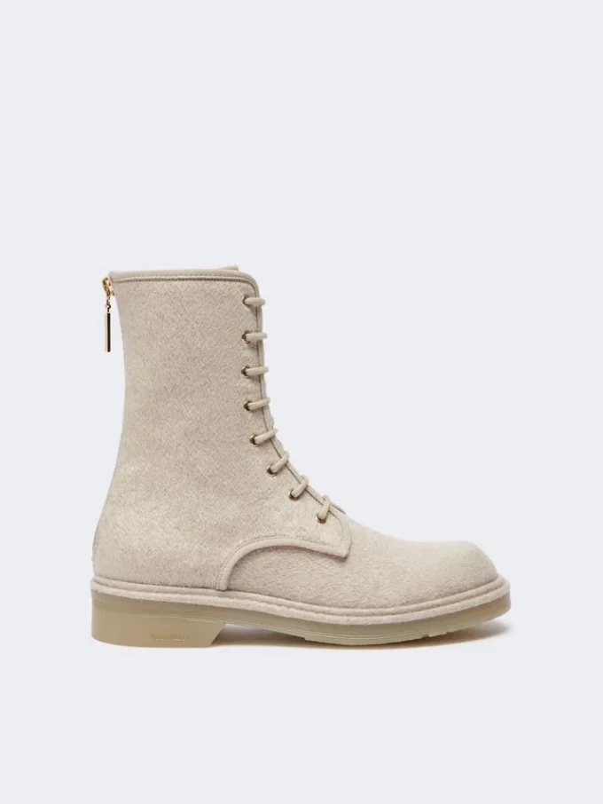 Combat-kängor i ren kashmir, beige Combat-kängor i ren kashmir, beige