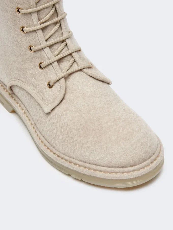 Combat-kängor i ren kashmir, beige Combat-kängor i ren kashmir, beige
