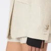 Dubbelknäppt blazer i linne, sand Dubbelknäppt blazer i linne, sand