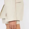 Dubbelknäppt blazer i linne, sand Dubbelknäppt blazer i linne, sand