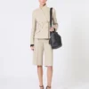 Dubbelknäppt blazer i ull, mohair och siden, sand Dubbelknäppt blazer i ull, mohair och siden, sand