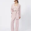 Dubbelknäppt kavaj i ull, mohair och siden, beige-rosa Dubbelknäppt kavaj i ull, mohair och siden, beige-rosa