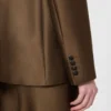 Dubbelknäppt shantungblazer, khaki