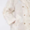 Dubbelknäppt överrock i fil coupa-jacquard, sand