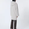 Dubbelvänd yllekappa med huva, beige Dubbelvänd yllekappa med huva, beige