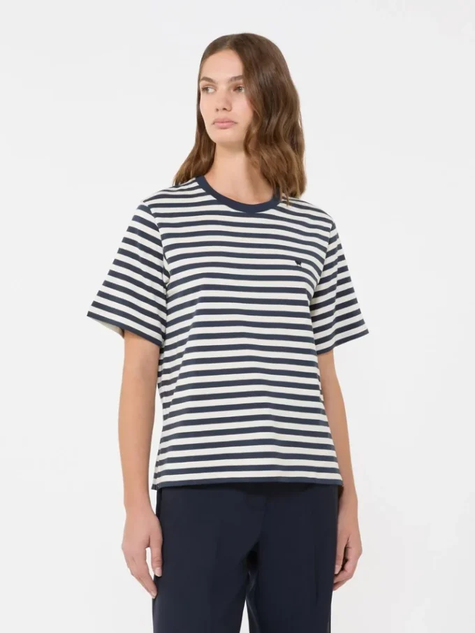 Enkel t-shirt i bomull, ecru