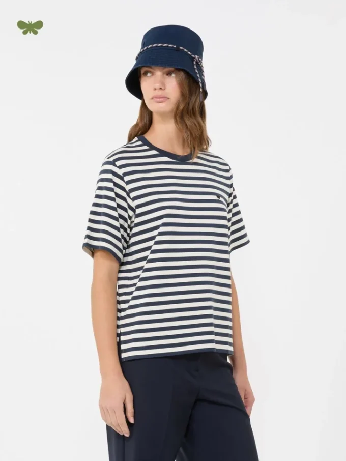 Enkel t-shirt i bomull, ecru