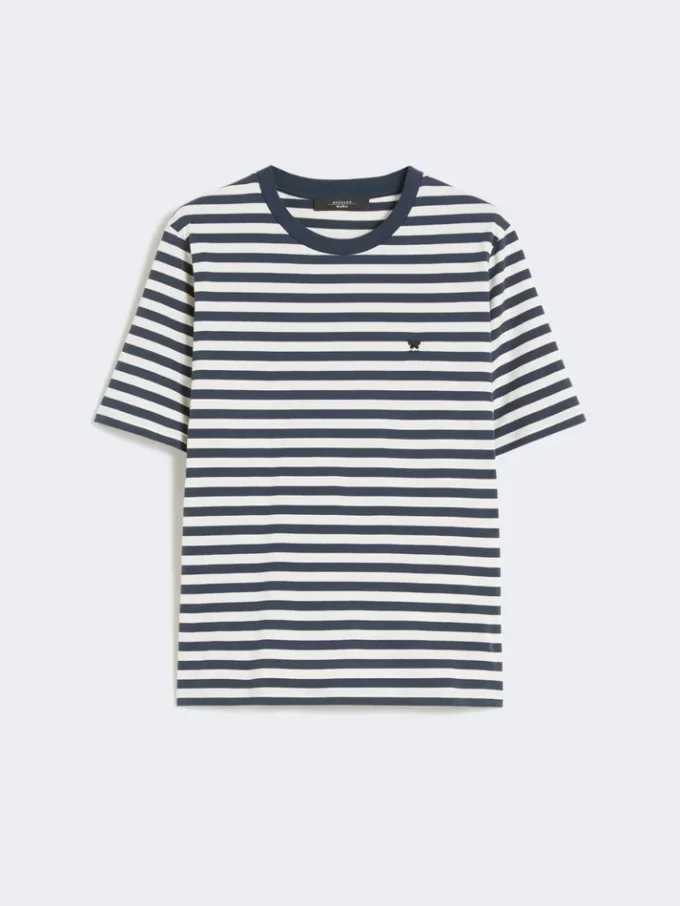 Enkel t-shirt i bomull, ecru