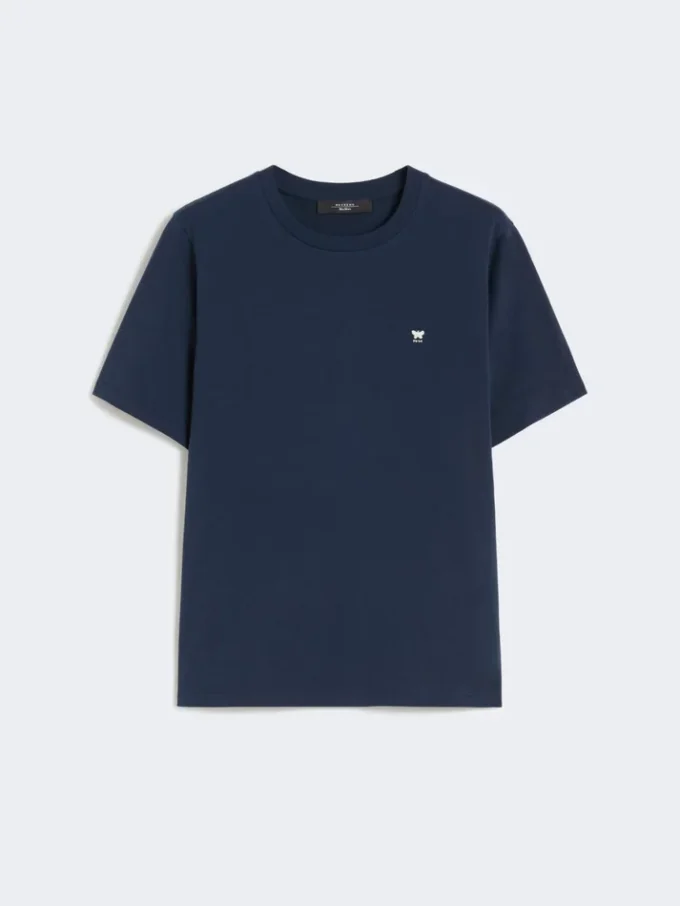Enkel t-shirt i bomull, marinblå Enkel t-shirt i bomull, marinblå