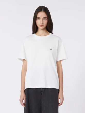 Enkel t-shirt i bomull, optiskt vit