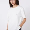 Enkel t-shirt i bomull, optiskt vit Enkel t-shirt i bomull, optiskt vit