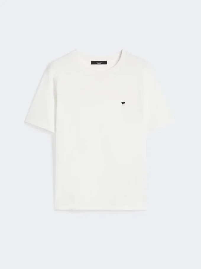 Enkel t-shirt i bomull, optiskt vit Enkel t-shirt i bomull, optiskt vit