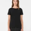 Enkel T-shirt i bomullsjersey, svart Enkel T-shirt i bomullsjersey, svart
