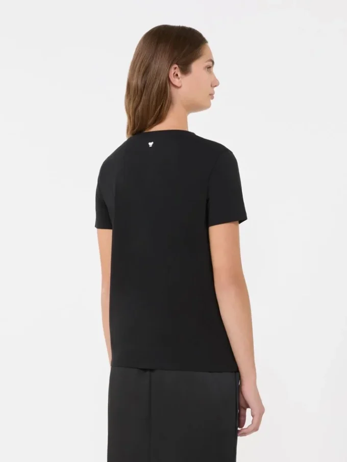 Enkel T-shirt i bomullsjersey, svart Enkel T-shirt i bomullsjersey, svart