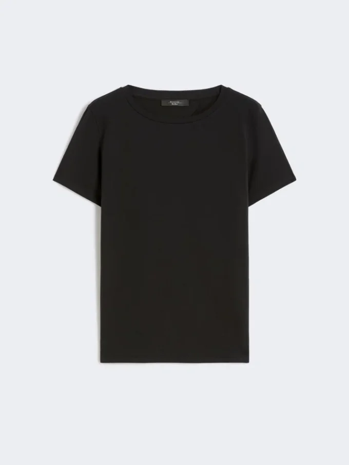 Enkel T-shirt i bomullsjersey, svart Enkel T-shirt i bomullsjersey, svart