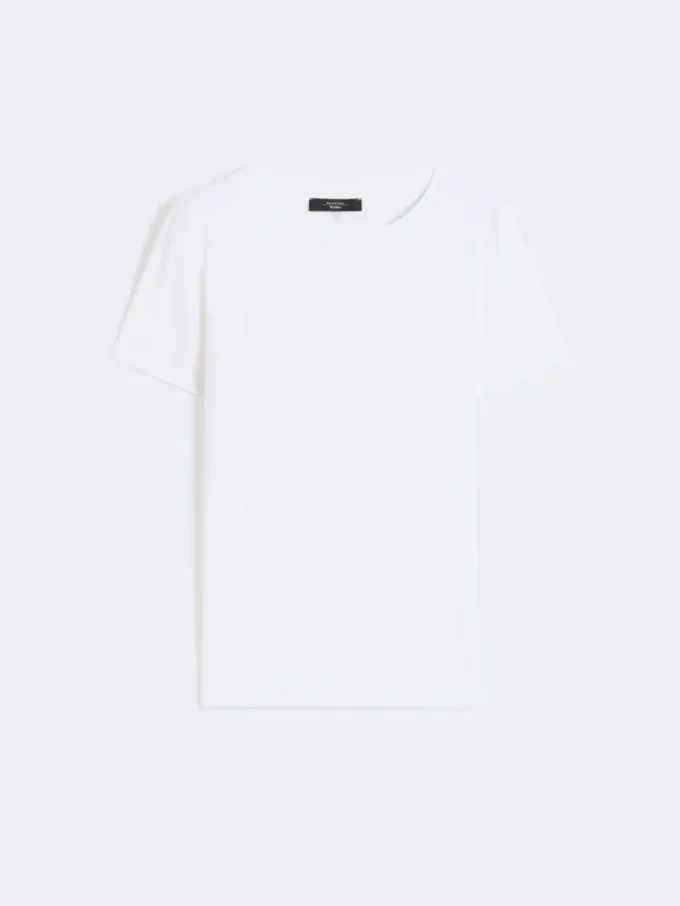 Enkel T-shirt i bomullsjersey, vit Enkel T-shirt i bomullsjersey, vit
