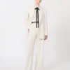 Enradig blazer i cady, beige Enradig blazer i cady, beige