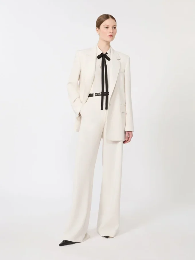 Enradig blazer i cady, beige Enradig blazer i cady, beige