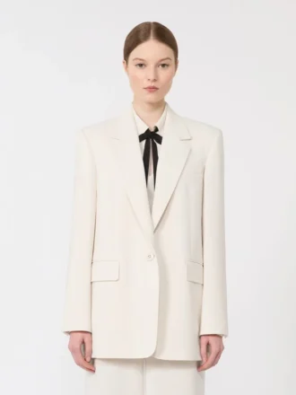 Enradig blazer i cady, beige
