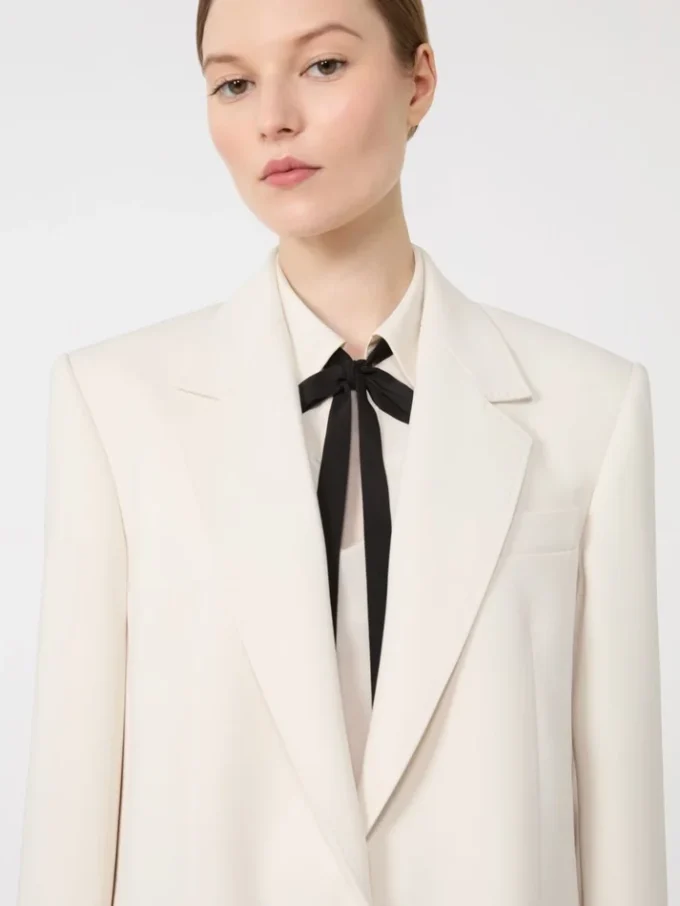 Enradig blazer i cady, beige Enradig blazer i cady, beige