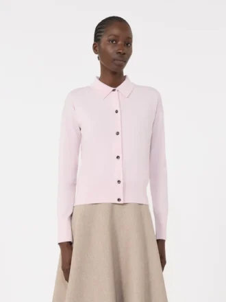 Feminin kofta i ull, rosa