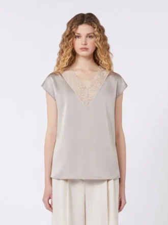 Feminin satintopp, nude