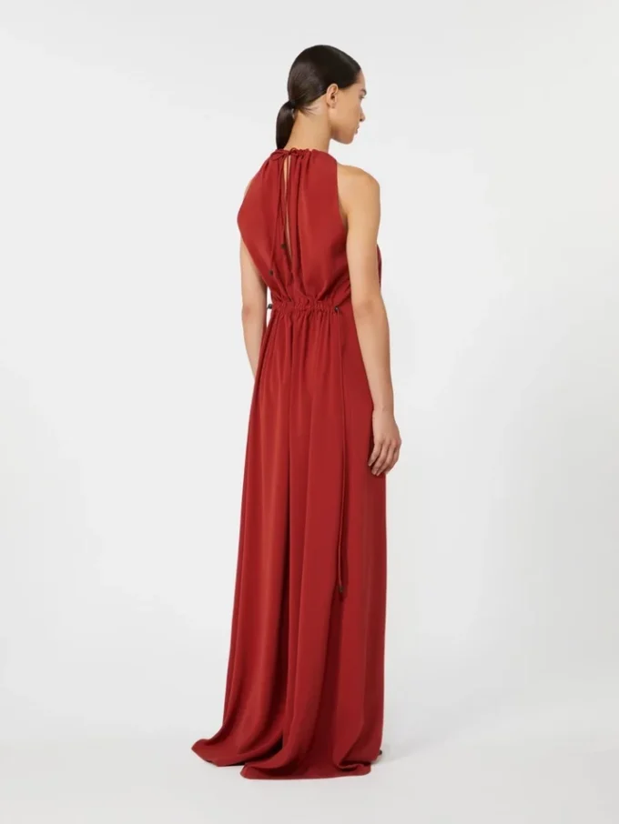 Flödande jumpsuit i envers-satin, röd Flödande jumpsuit i envers-satin, röd